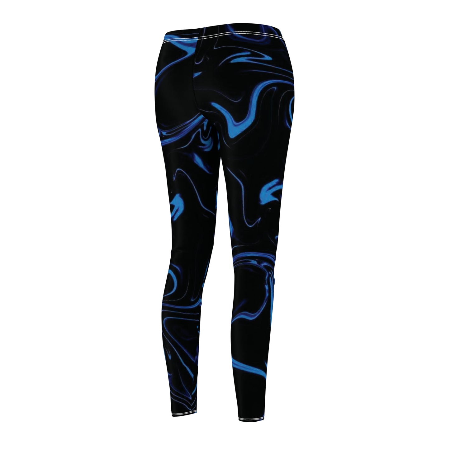 Vibrant Blue Swirl Leggings - Women's Casual Wear, Workout Gear, Fashion Leggings, Athleisure Bottoms, Gift for Her