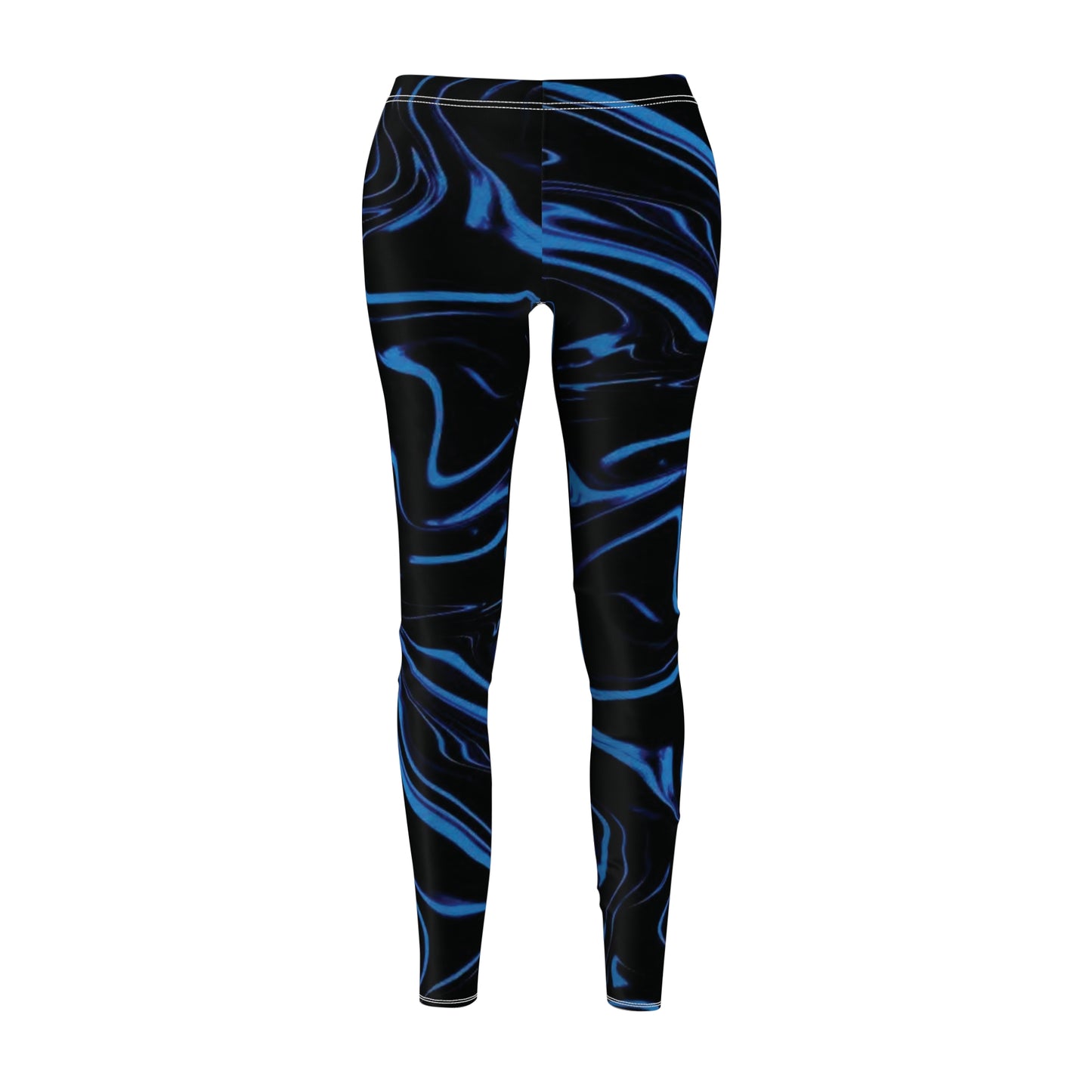 Vibrant Blue Swirl Leggings - Women's Casual Wear, Workout Gear, Fashion Leggings, Athleisure Bottoms, Gift for Her
