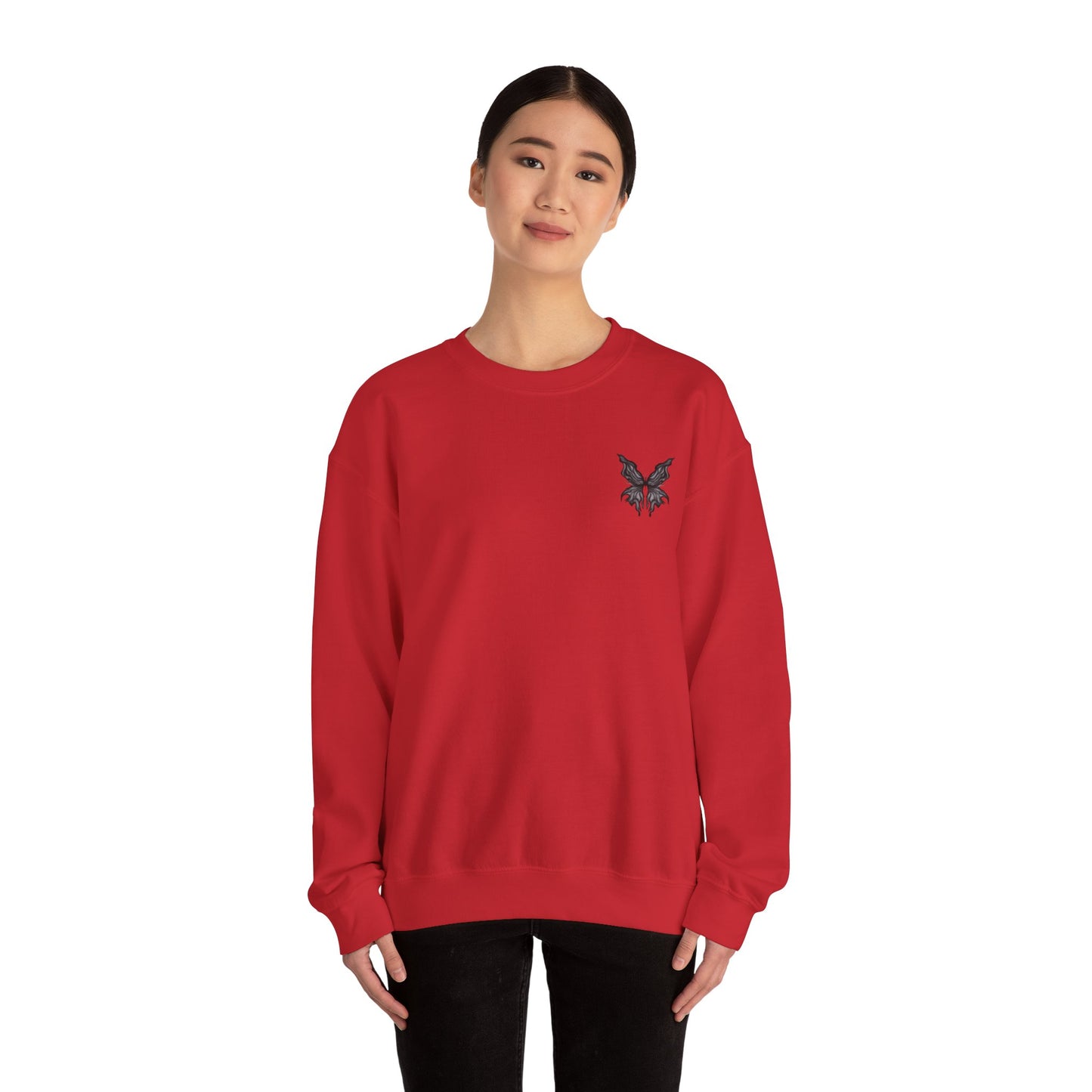 Chic Butterfly Graphic Sweatshirt | Unisex Casual Crewneck | Fall Fashion | Gift for Him or Her | Cozy Layer for Any Occasion