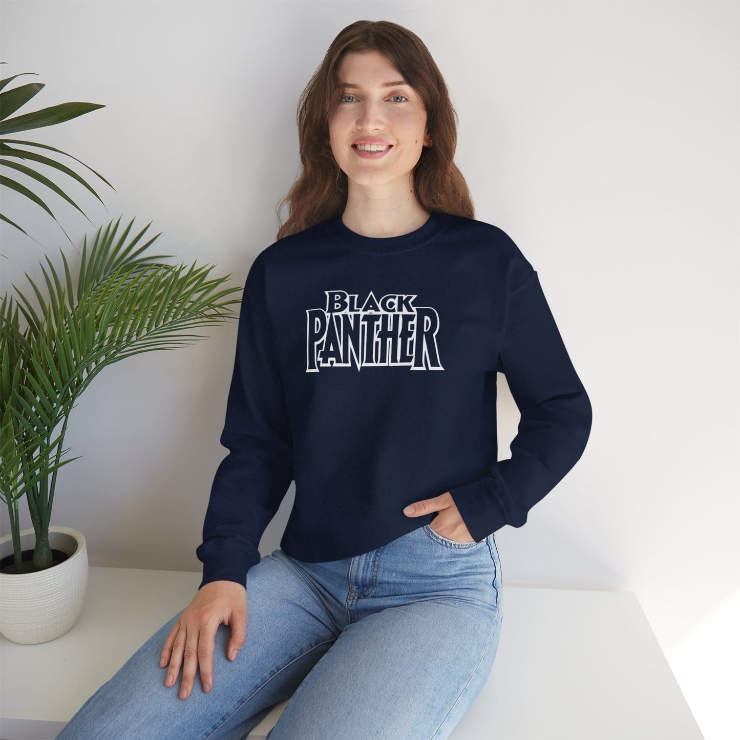 Black Panther Crewneck Sweatshirt | Marvel Apparel, Superhero Gift, Comic Fan Hoodie, Cozy Outerwear, Unisex Gift