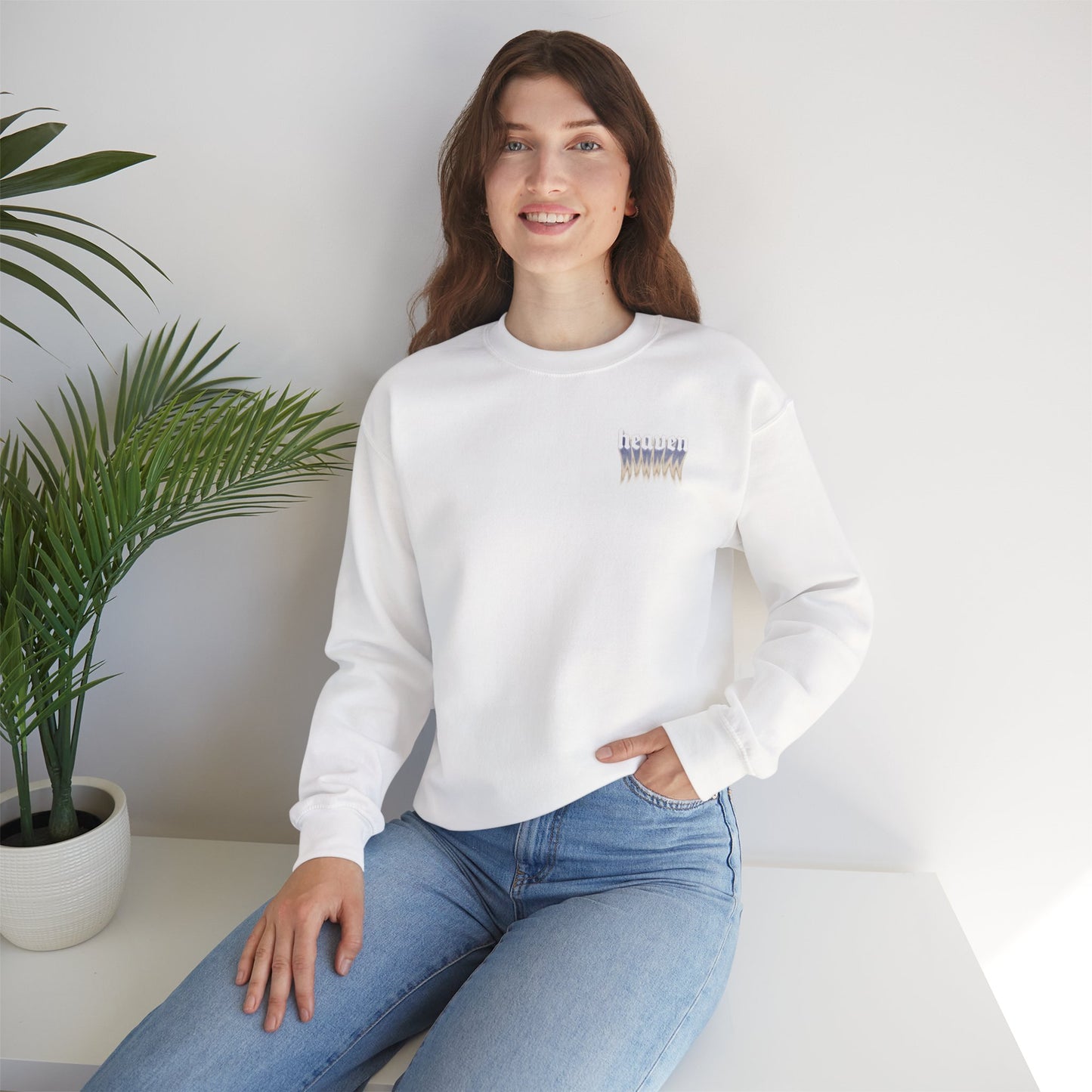 Heavenly Vibes Crewneck Sweatshirt, Cozy Sweatshirt, Chill Style Apparel, Casual Wear, Gifts for Her