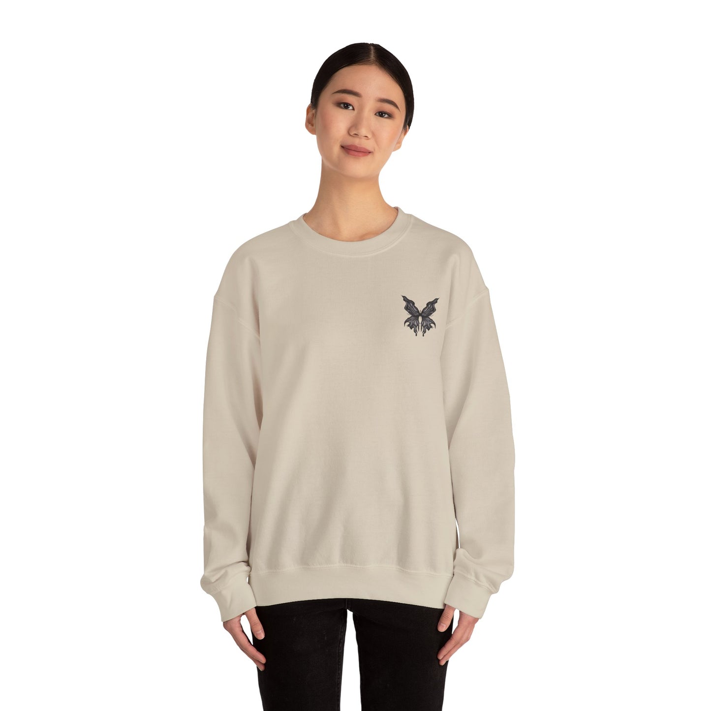 Chic Butterfly Graphic Sweatshirt | Unisex Casual Crewneck | Fall Fashion | Gift for Him or Her | Cozy Layer for Any Occasion