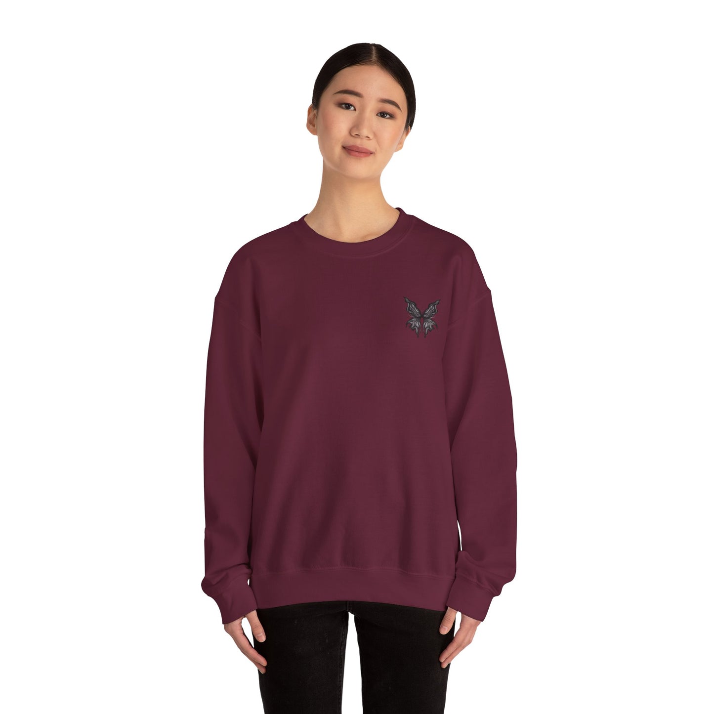Chic Butterfly Graphic Sweatshirt | Unisex Casual Crewneck | Fall Fashion | Gift for Him or Her | Cozy Layer for Any Occasion