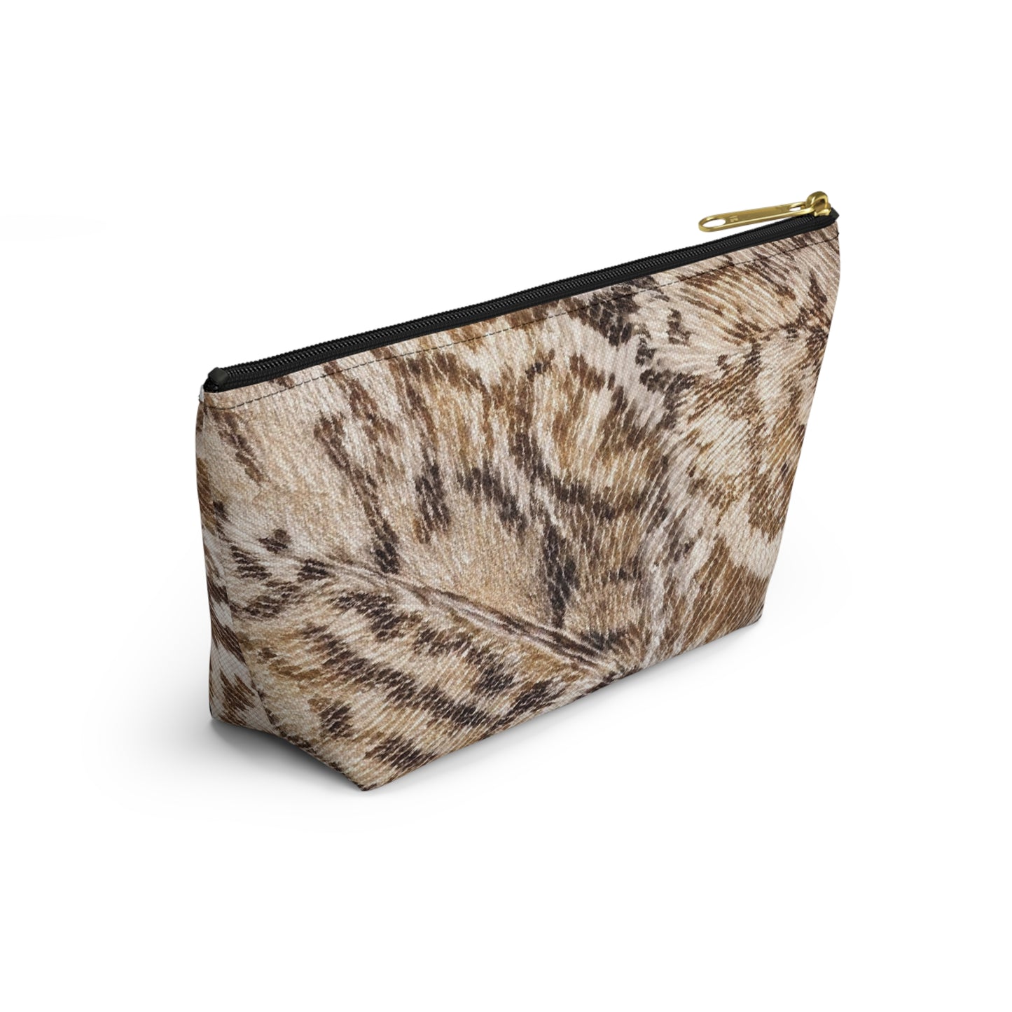 Stylish T-bottom Accessory Pouch | Snakeskin Print Makeup Bag, Travel Organizer, Cosmetic Case, Gift for Her