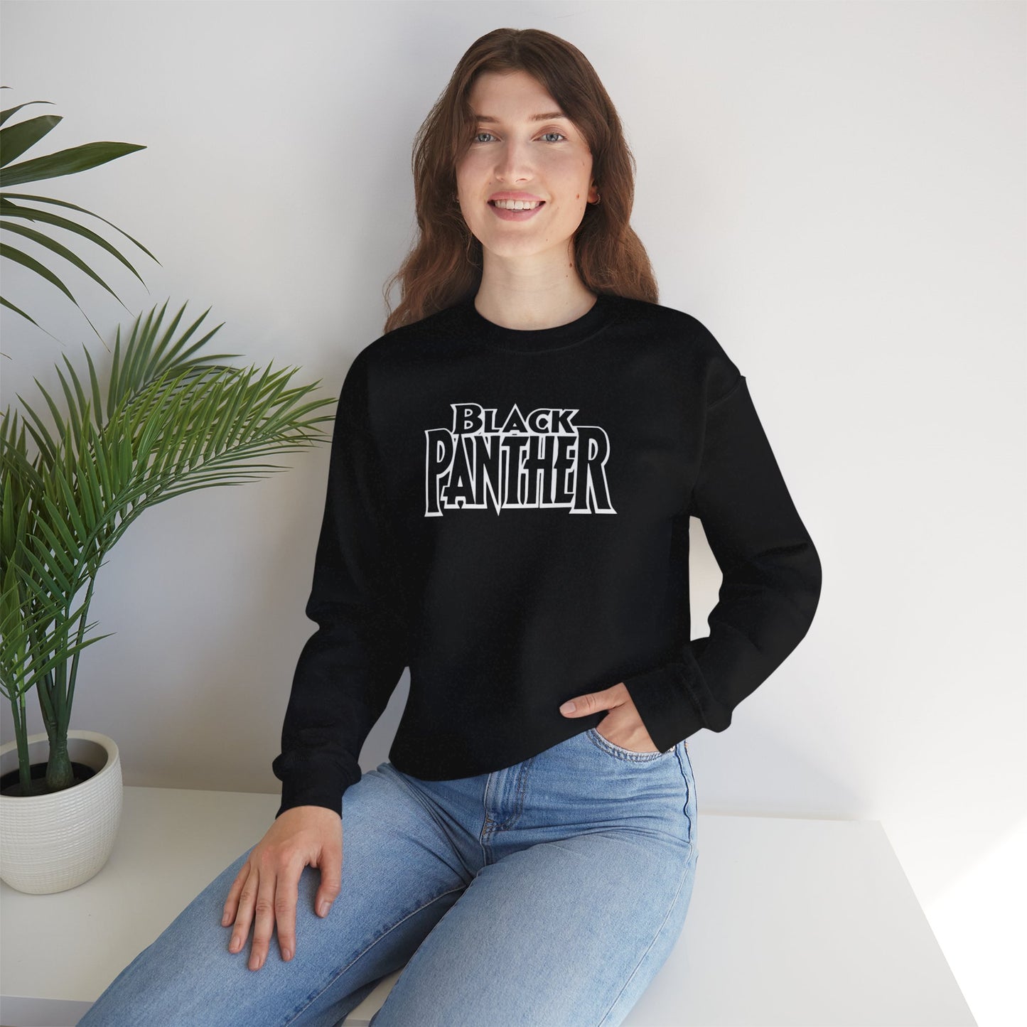 Black Panther Crewneck Sweatshirt | Marvel Apparel, Superhero Gift, Comic Fan Hoodie, Cozy Outerwear, Unisex Gift