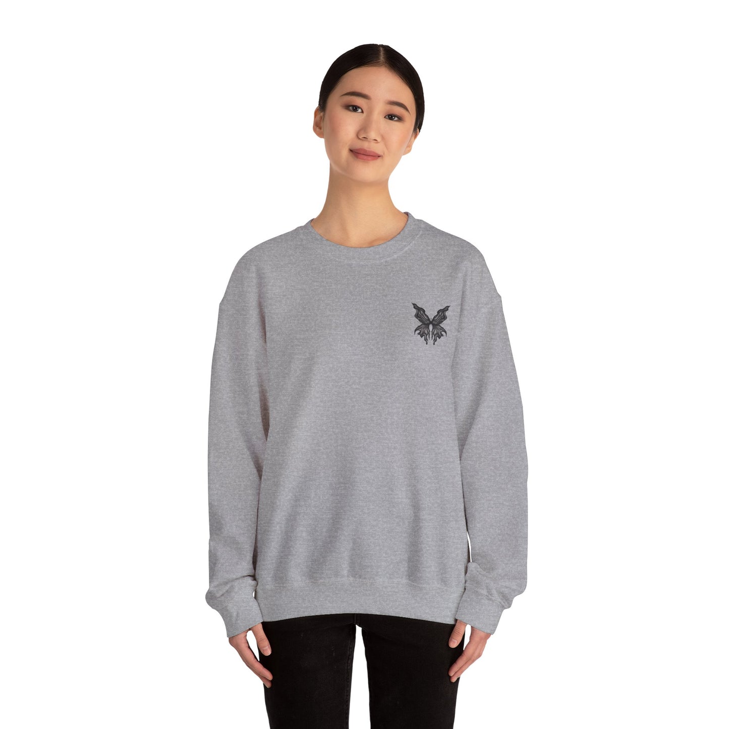 Chic Butterfly Graphic Sweatshirt | Unisex Casual Crewneck | Fall Fashion | Gift for Him or Her | Cozy Layer for Any Occasion