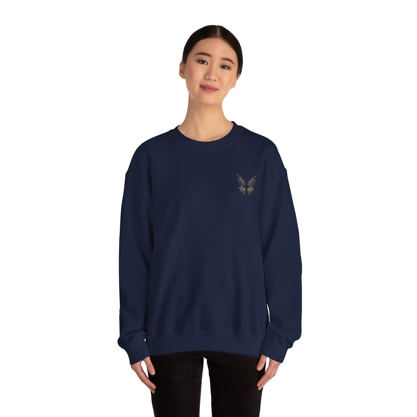 Chic Butterfly Graphic Sweatshirt | Unisex Casual Crewneck | Fall Fashion | Gift for Him or Her | Cozy Layer for Any Occasion