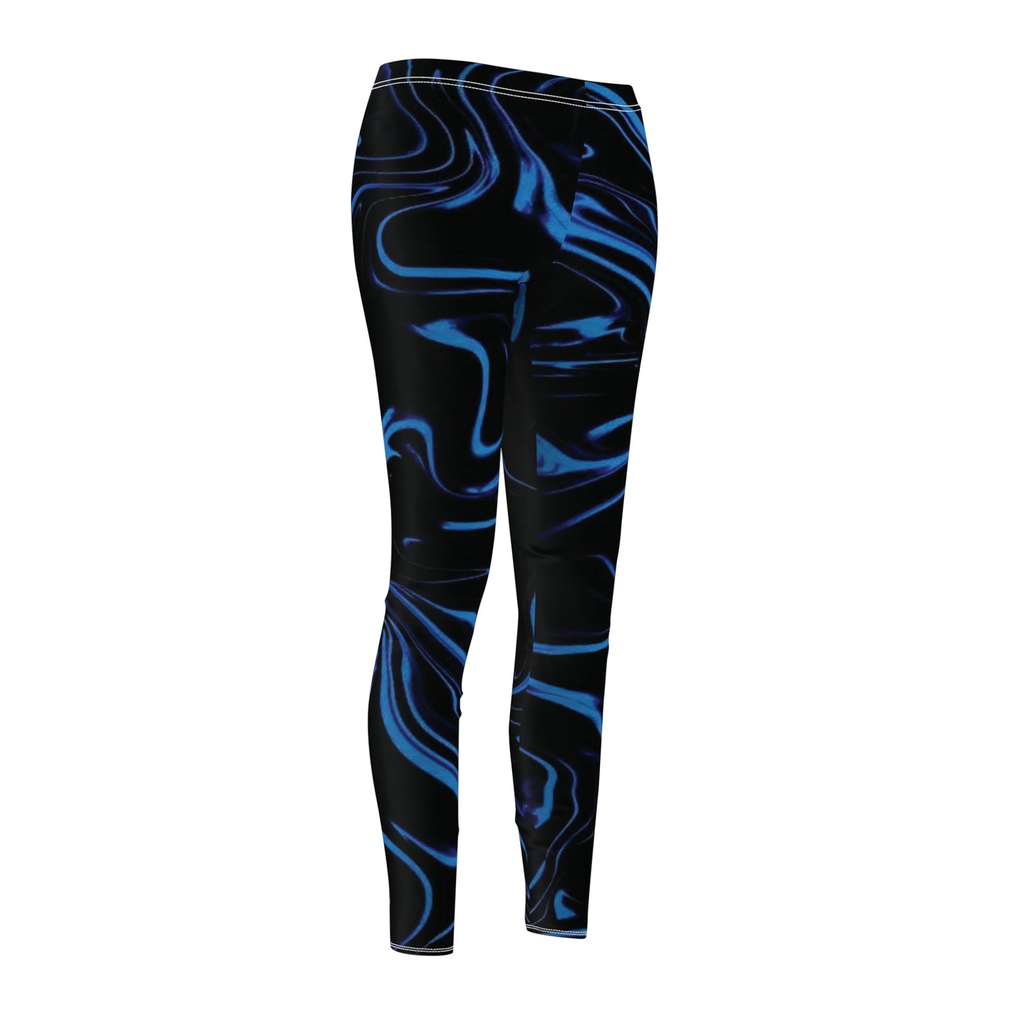Vibrant Blue Swirl Leggings - Women's Casual Wear, Workout Gear, Fashion Leggings, Athleisure Bottoms, Gift for Her