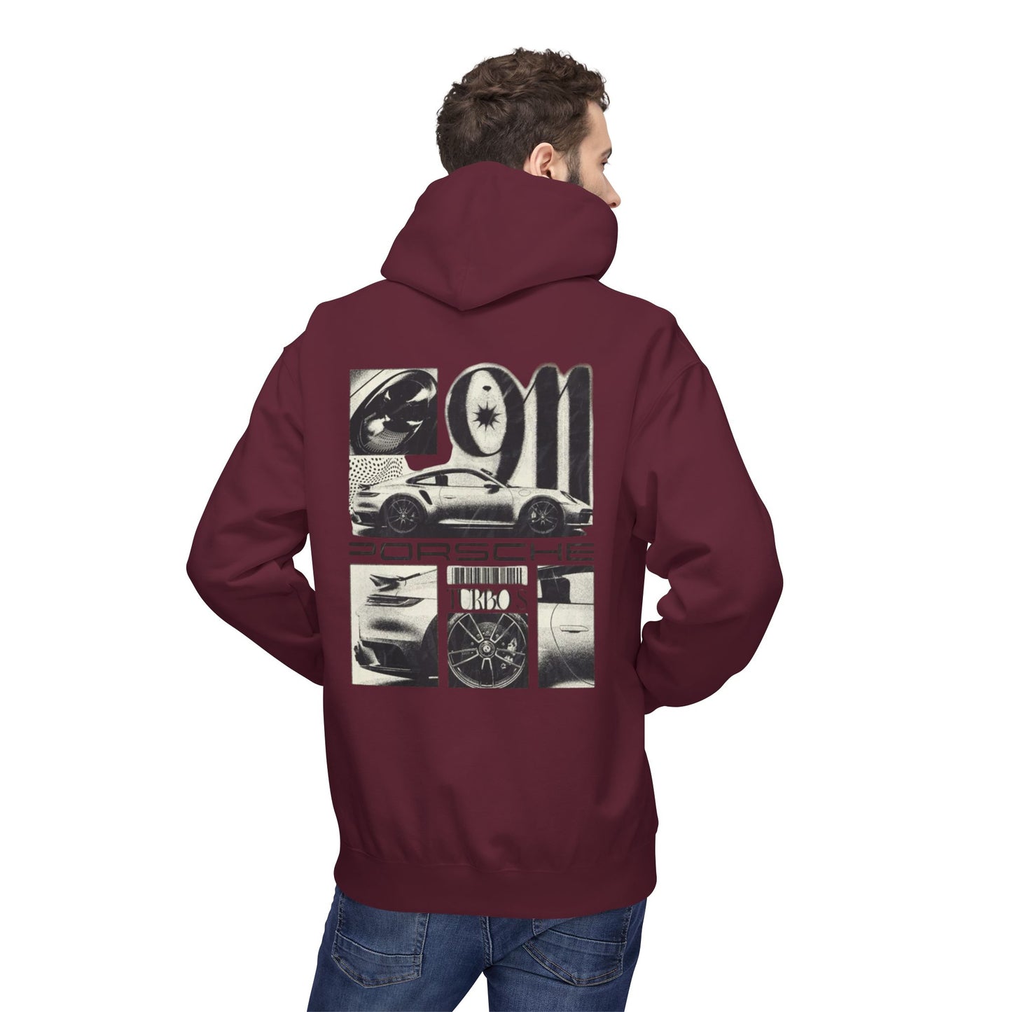 Porsche Fleece Hoodie, Unisex Midweight Hoodie, Sportswear Gift, Car Enthusiast Apparel, Automotive Lover Wear, Unique Vintage Style